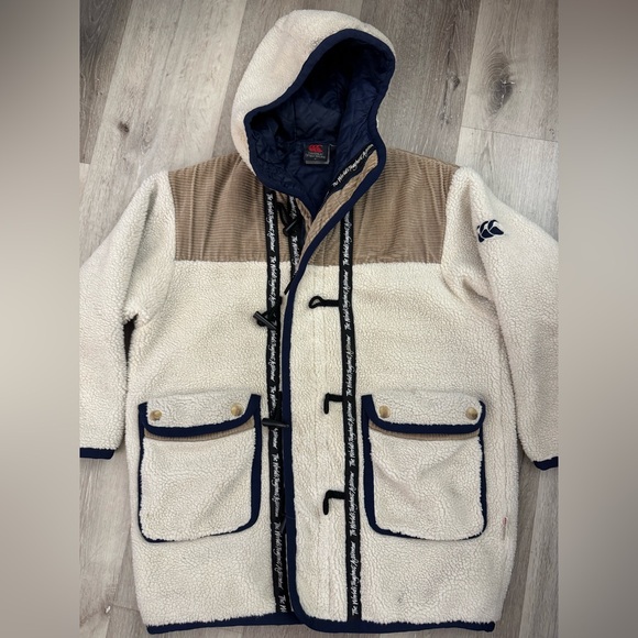 CANTERBURY OF NEW ZELAND Other - Cream and Brown Jacket with Structured Design